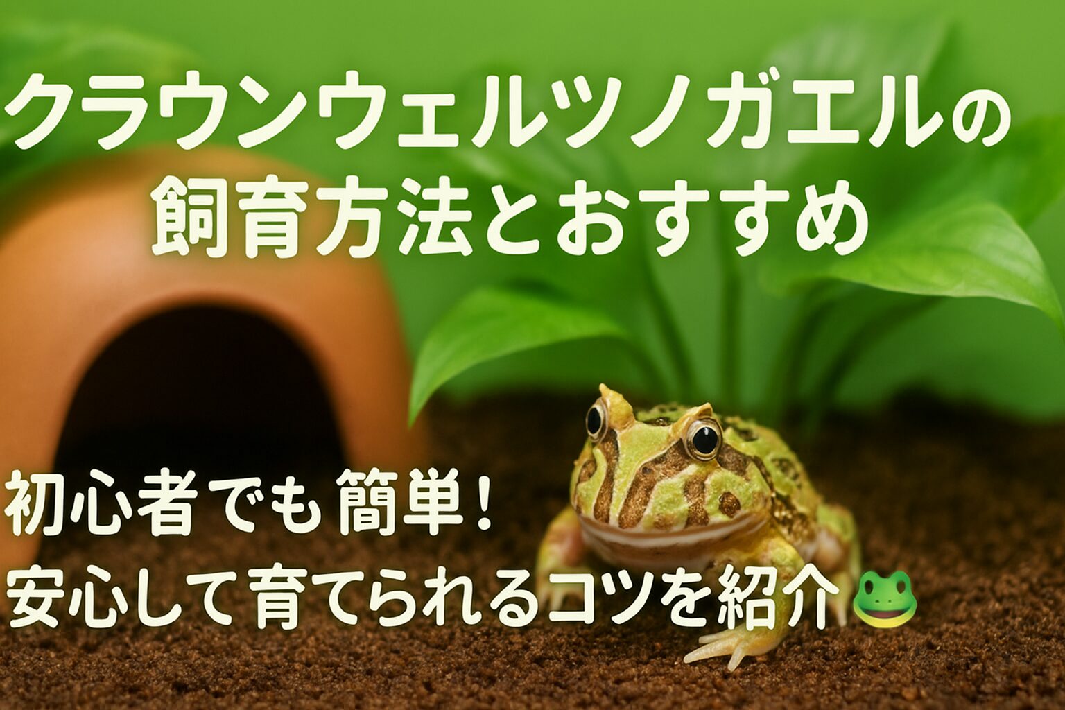 クラウンウェルツノガエルの飼育方法とおすすめレイアウト例｜初心者向け
