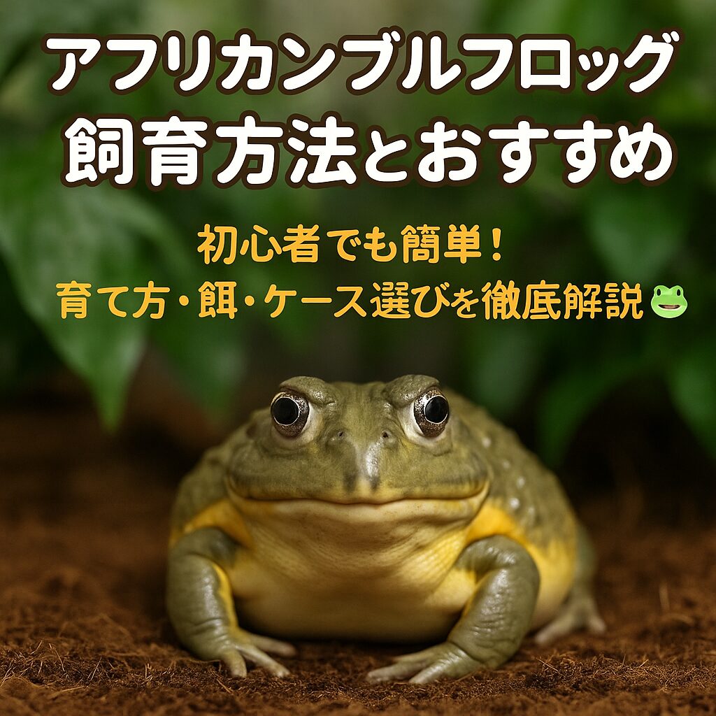 アフリカンブルフロッグの飼育方法を解説するブログ記事のアイキャッチ画像