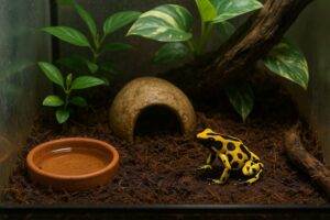ポイズンダートフロッグの飼育レイアウト例